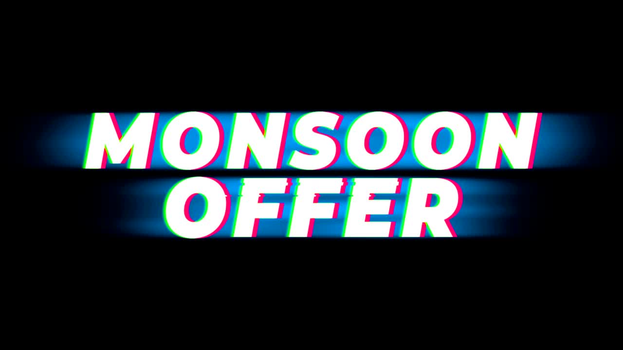 venta de monzones texto vintage promoción del efecto glitch.