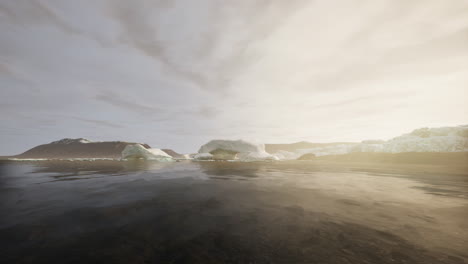 stunning icebergs in a calm arctic sea