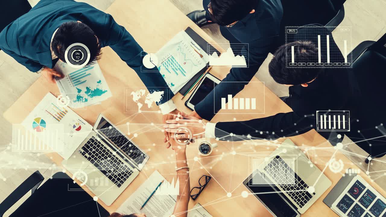 visual creativo de la gente de negocios en la reunión del personal corporativo