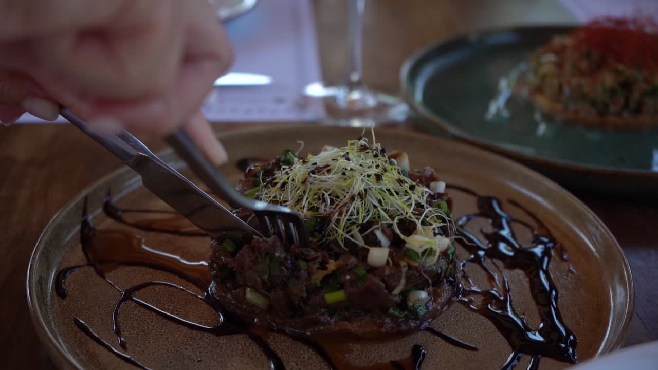 Enjoyable appetizer tartare.A delicious dish
