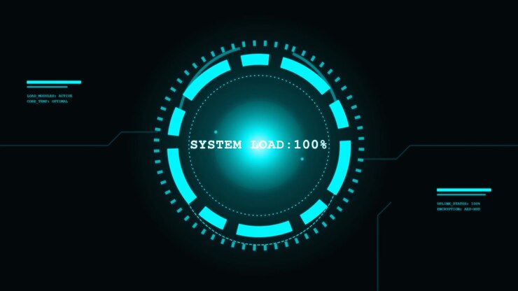 Digital System Loading Progress Bar with Futuristic Interface