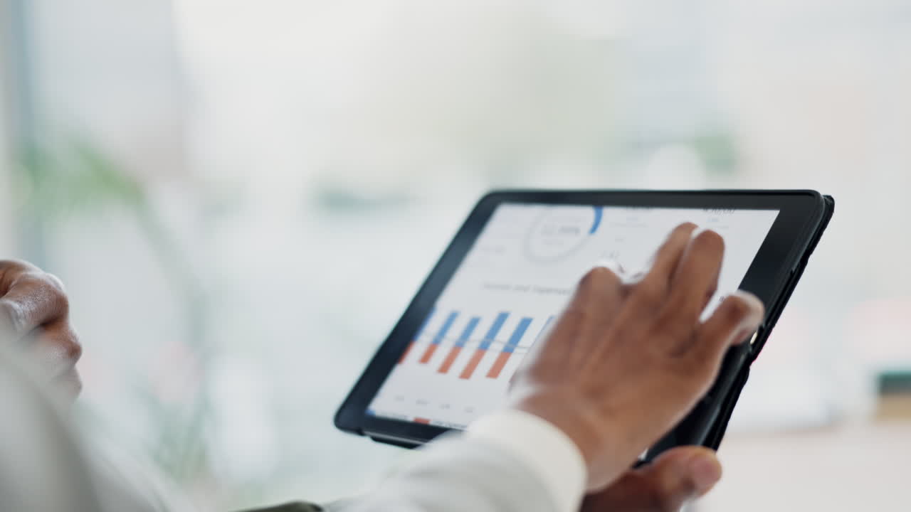 Tablet, hands and collaboration meeting