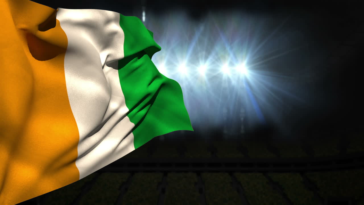 코트디부아리 국가 발을 흔들고 있다.