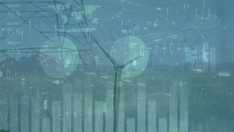 Animation-Der-Datenfinanzverarbeitung-über-Einer-Windmühle