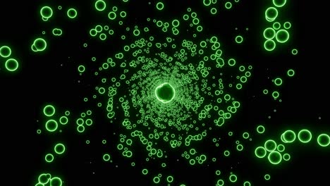 espiral verde abstracta de círculos
