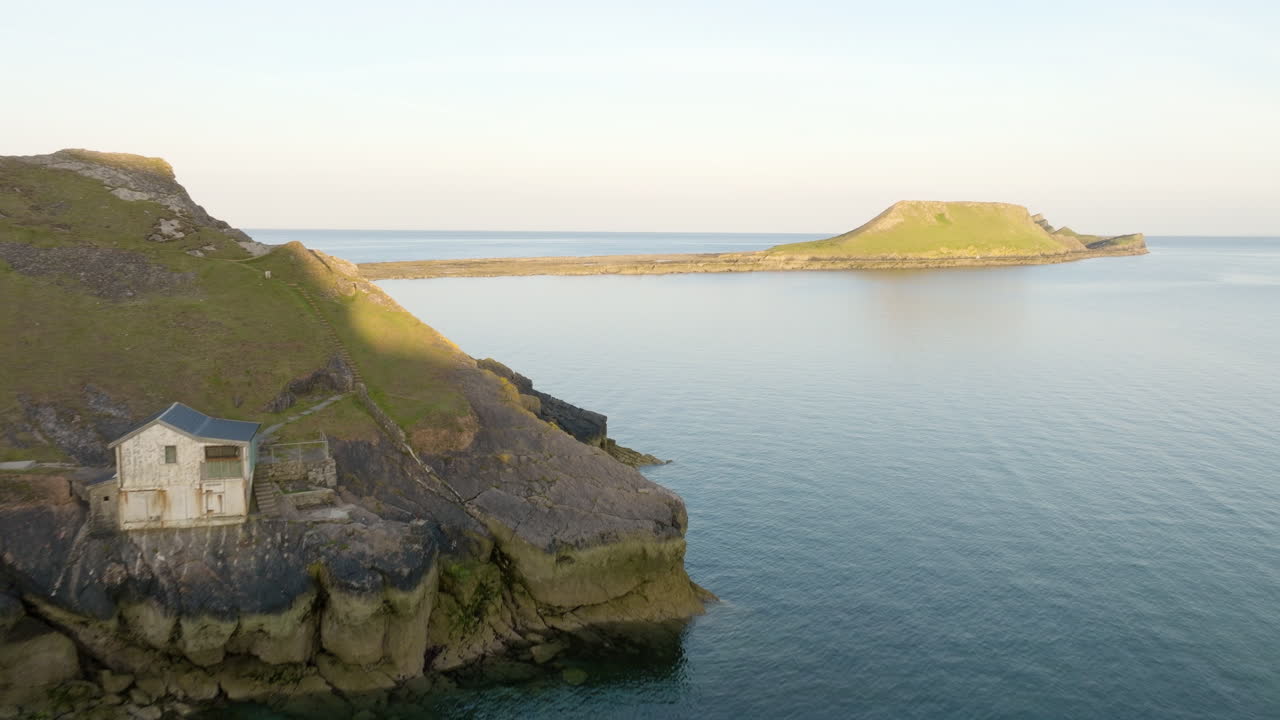 Coastal Landscape with Hut and Island