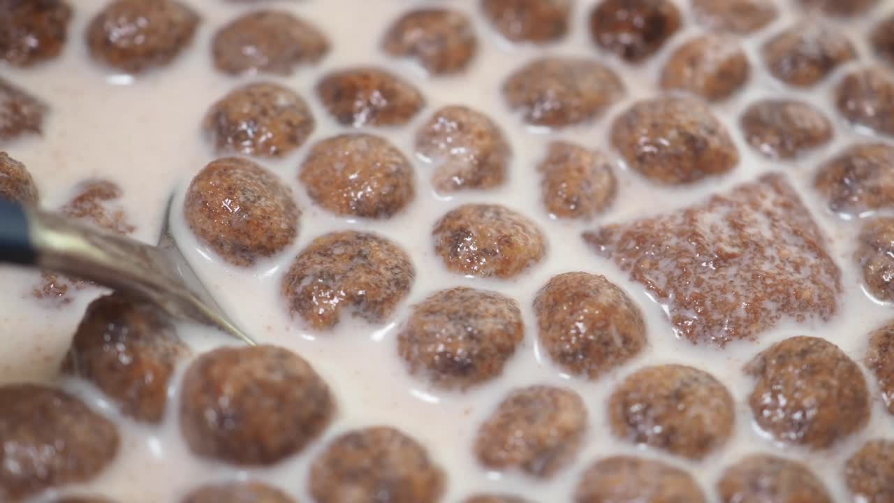 Cereal with Chocolate Puffs and Milk