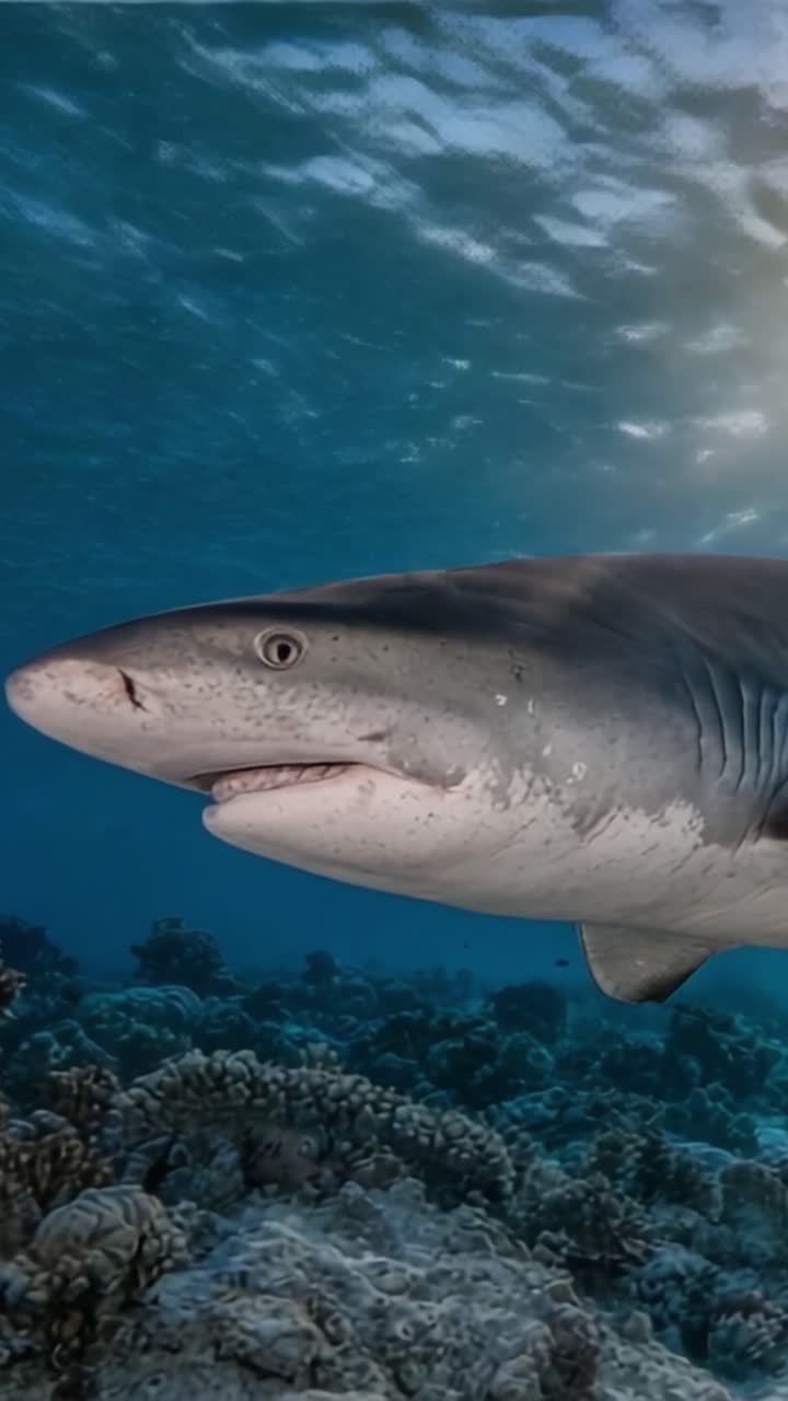 A Majestic Encounter With a Shark: Discovering the Fascinating Ocean Life and Marine Ecosystem Beneath the Waves in Stunning Clarity