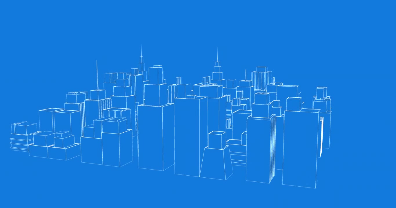 Edifici virtuali in una città