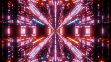 corredor de túnel espacial futurista de ciencia ficción con textura de ladrillos reflectantes y luces interminables ilustración en 3d fondo de movimiento papel de pared en vivo bucle visual