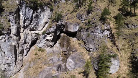 Water-is-Flowing-down-Mountain-Valley-leading-into-Big-Mountain-River-in-Austria,-Europe