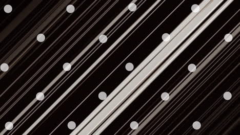 animation of white spots falling over black and white stripes