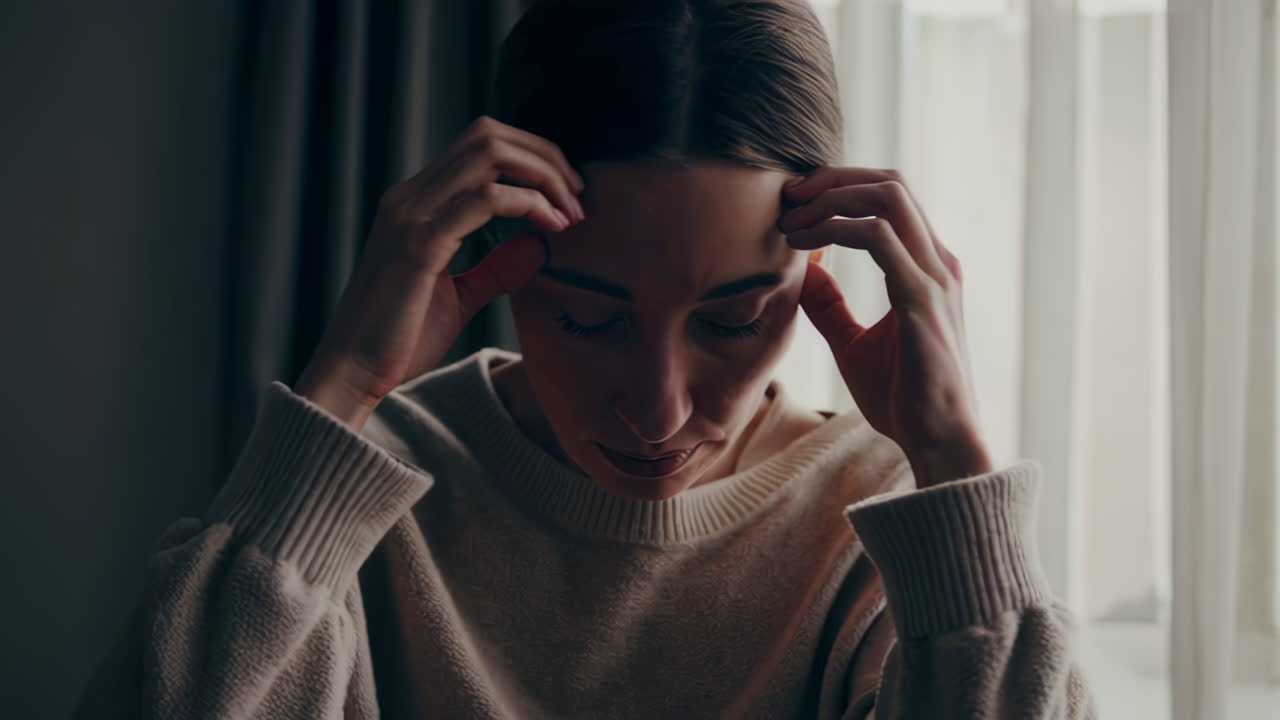 고통을 겪는 여성