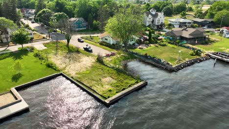 dead end over a lake front area