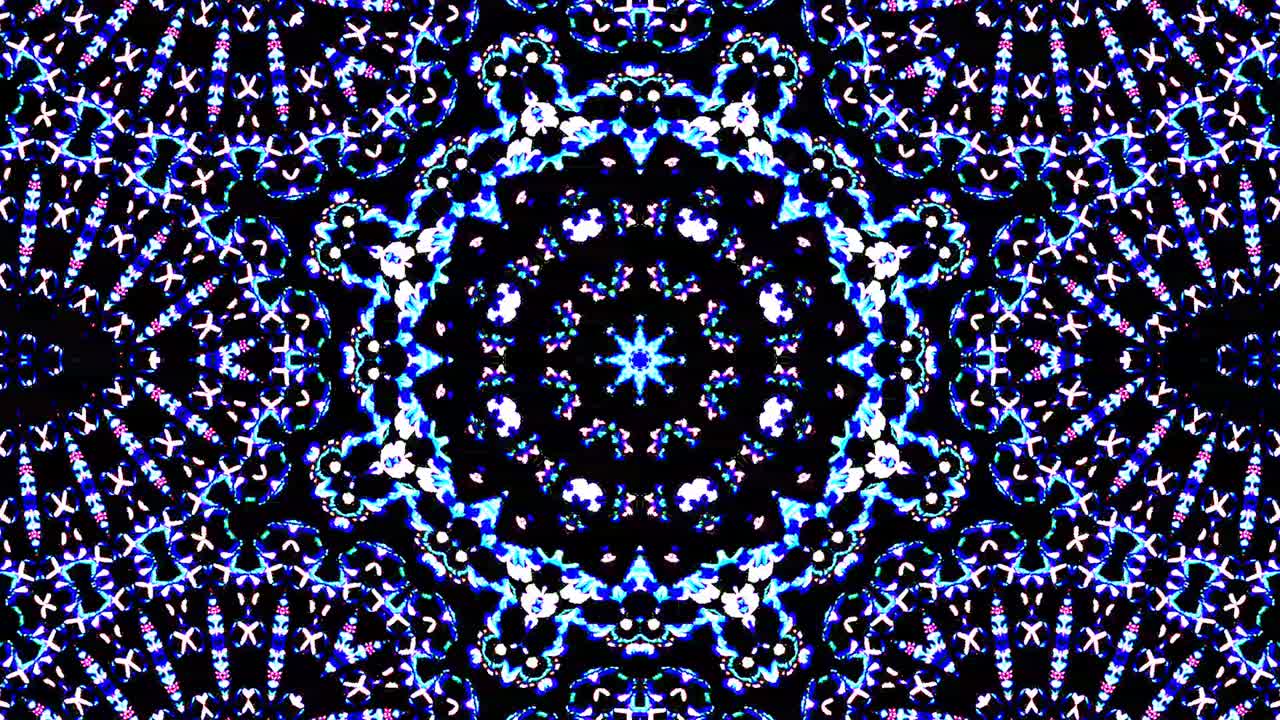 Beautiful abstract kaleidoscope that shines, a radiant light that regulates the subtle movements