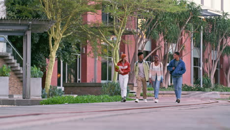 students walking on a college campus