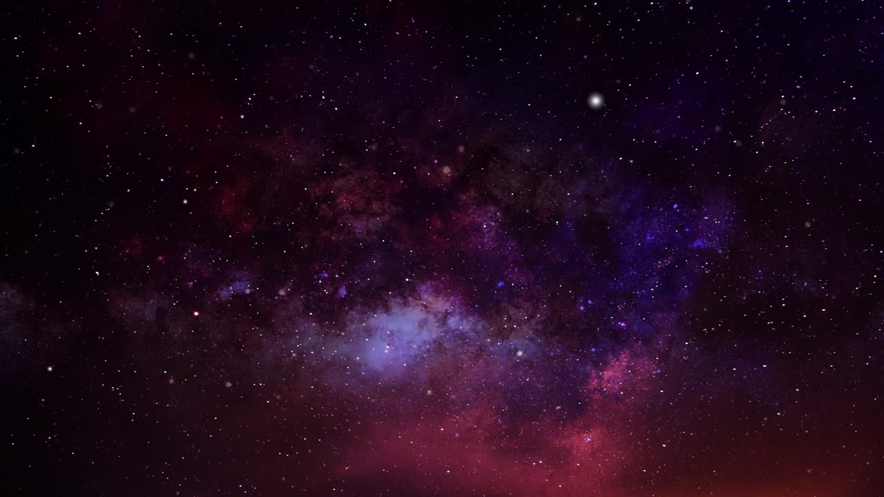 无限宇宙中的红色星云