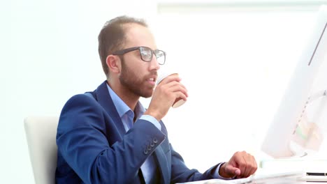businessman working at his desk