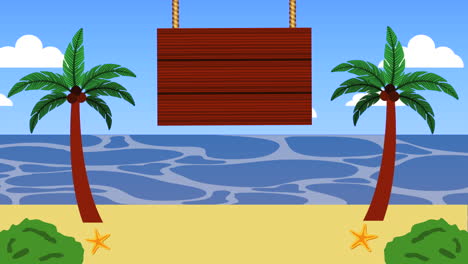 vacaciones de verano con etiqueta de madera