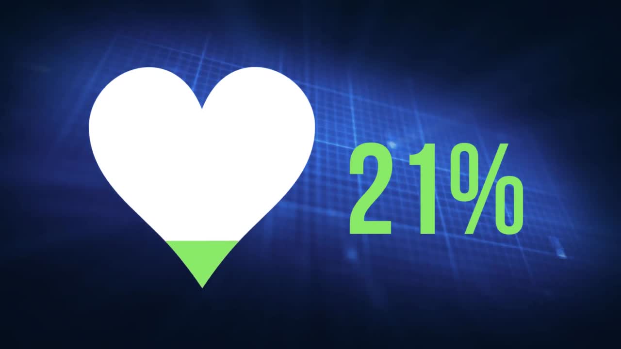 forma de corazón y números llenándose de color