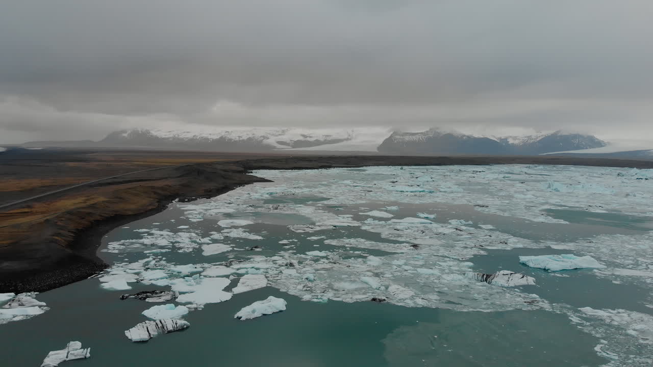 Icelandic Glacier Lagoon with Icebergs