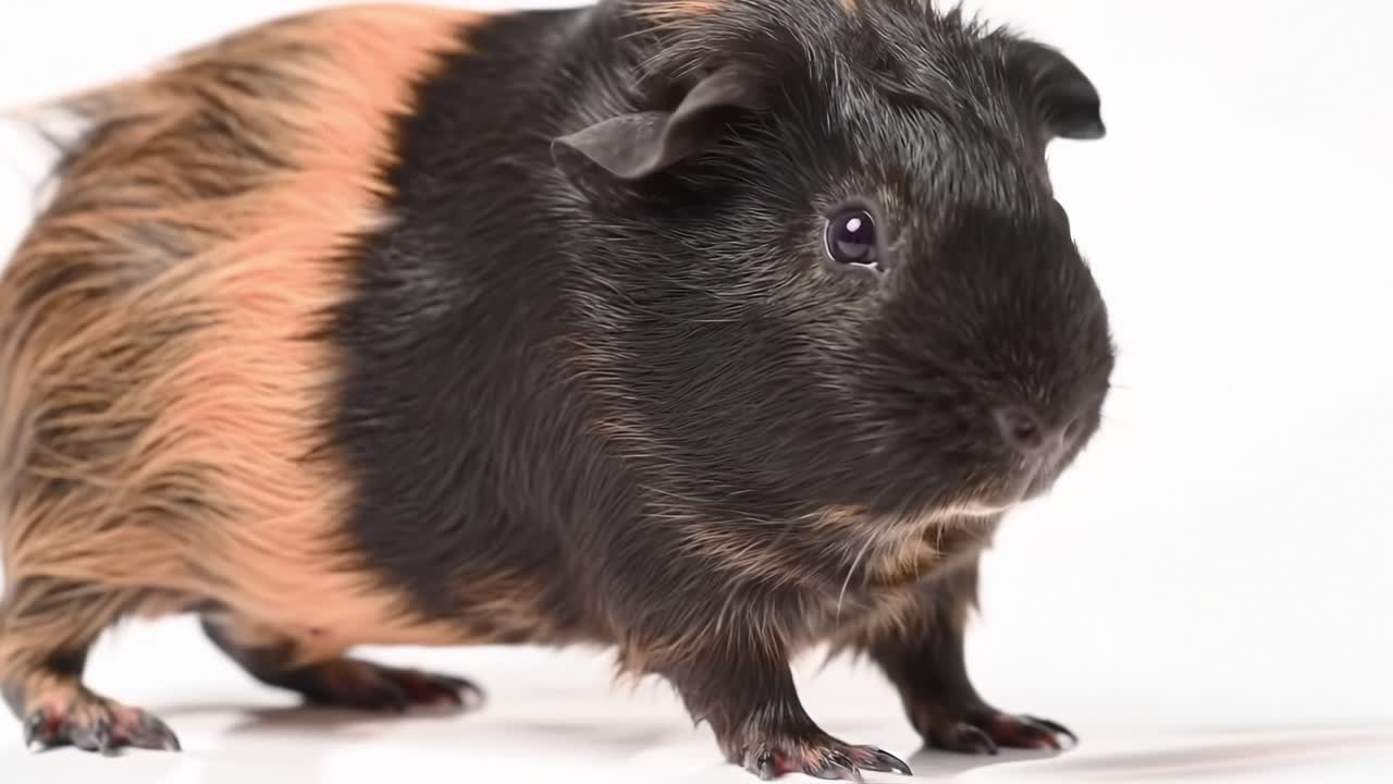 An Adorable Guinea Pig Showcases Its Playful Personality in This Engaging Video Sequence, Delightfully Capturing Its Unique Features and Charming Movements.
