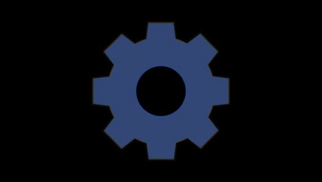 intentional distortion glitch effect: icon of a blue gear, evoking innovation, creativity, work, industry