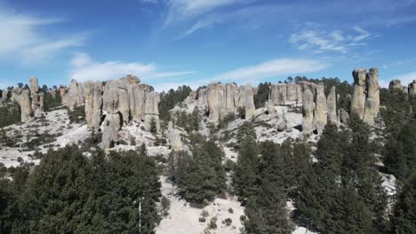 Parque-Del-Valle-De-La-Piedra-Del-Monje-En-Creel-Chihuahua-México-Destino-De-Viaje-Aéreo-Drone-Paisaje-Punto-De-Referencia