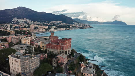 Aerial-view-of-Belvedere-Capo-di-Santa-Chiara-viewpoint-at-Boccadasse-Genoa