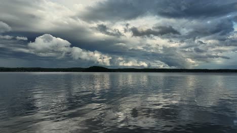 drone view of saratoga lake in new york