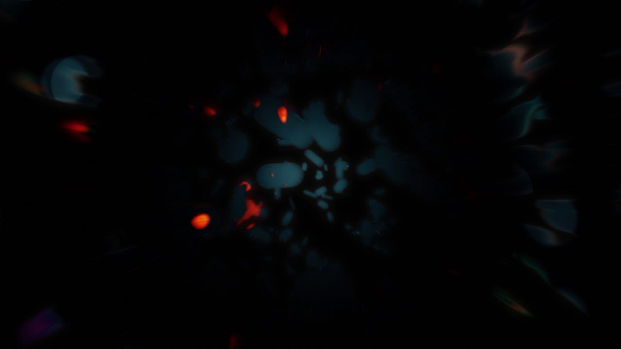 Abstract Glowing Particles in Dark Space