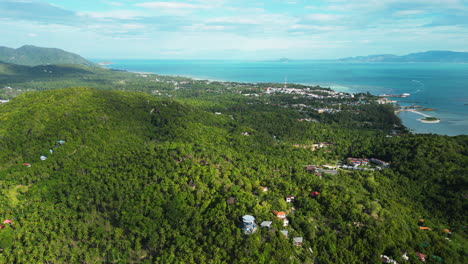 Destino-De-Viaje-Exótico-En-Tailandia,-Isla-De-Koh-Phangan-Desde-Arriba