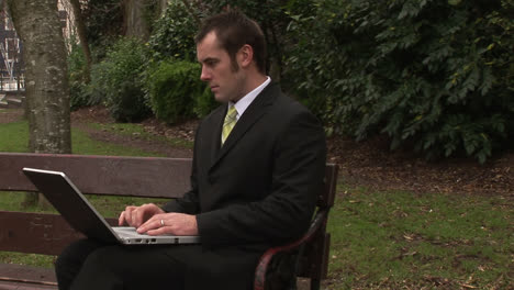 stock footage of businessman working outdoors