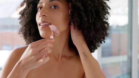 black woman beauty, face massage