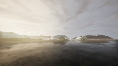 iceberg landscape at dawn/dusk