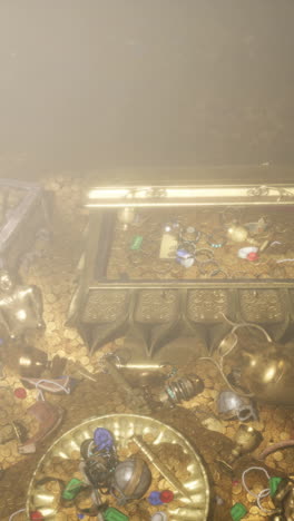 a treasure chest filled with gold coins and jewels