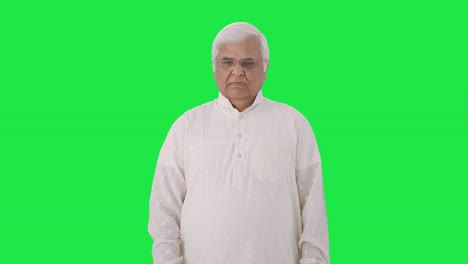 Indian-old-man-looking-at-the-camera-Green-screen