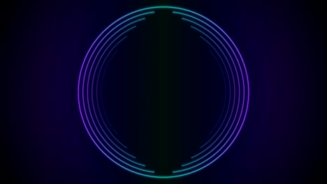 líneas circulares brillantes de neón animación de video tecnológica