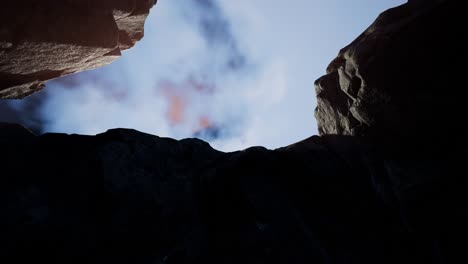 sun light inside mysterious cave