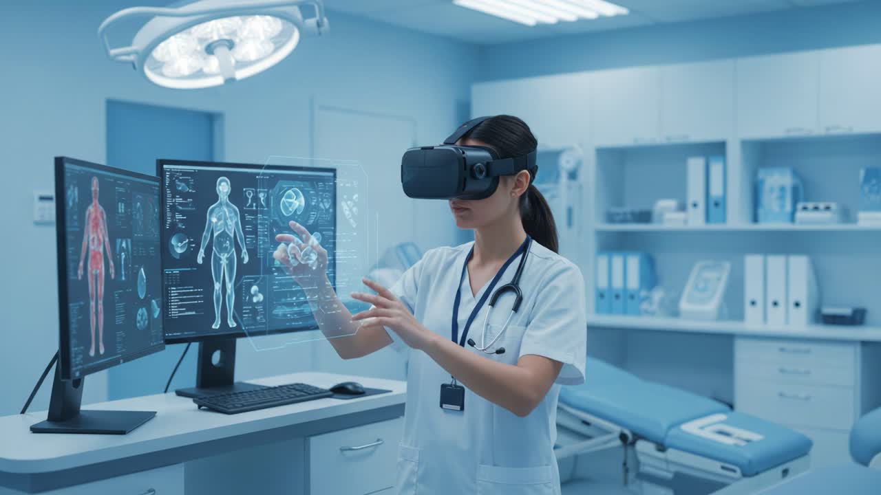 Innovative Medical Education: A Healthcare Professional Utilizing Virtual Reality Technology for Enhanced Learning and Patient Care in a Modern Clinical Setting
