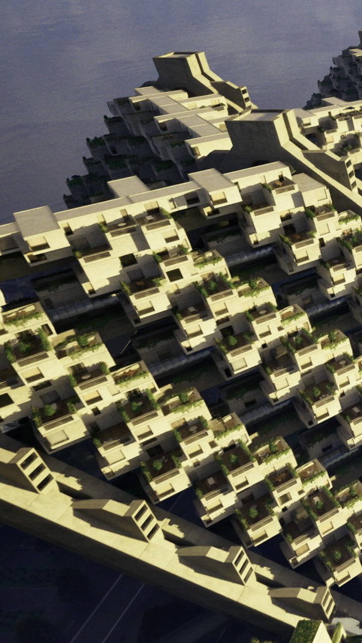 Modern building design in urban area with unique structure and layout