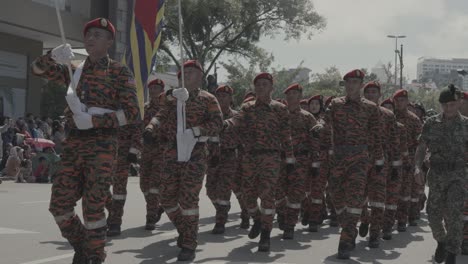 malaysian firefighters in a parade