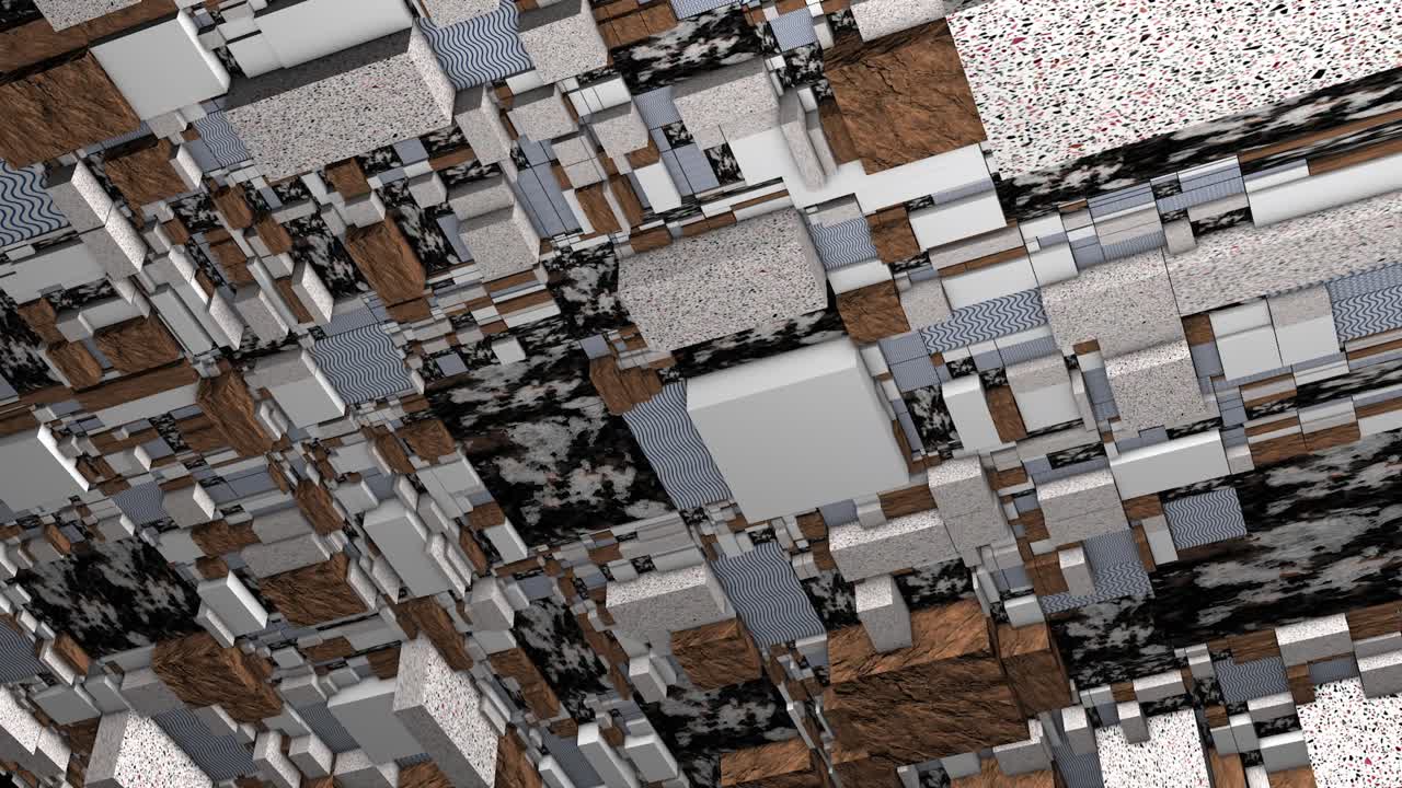 patrón geométrico 3d abstracto con cubos marrones, blancos y grises