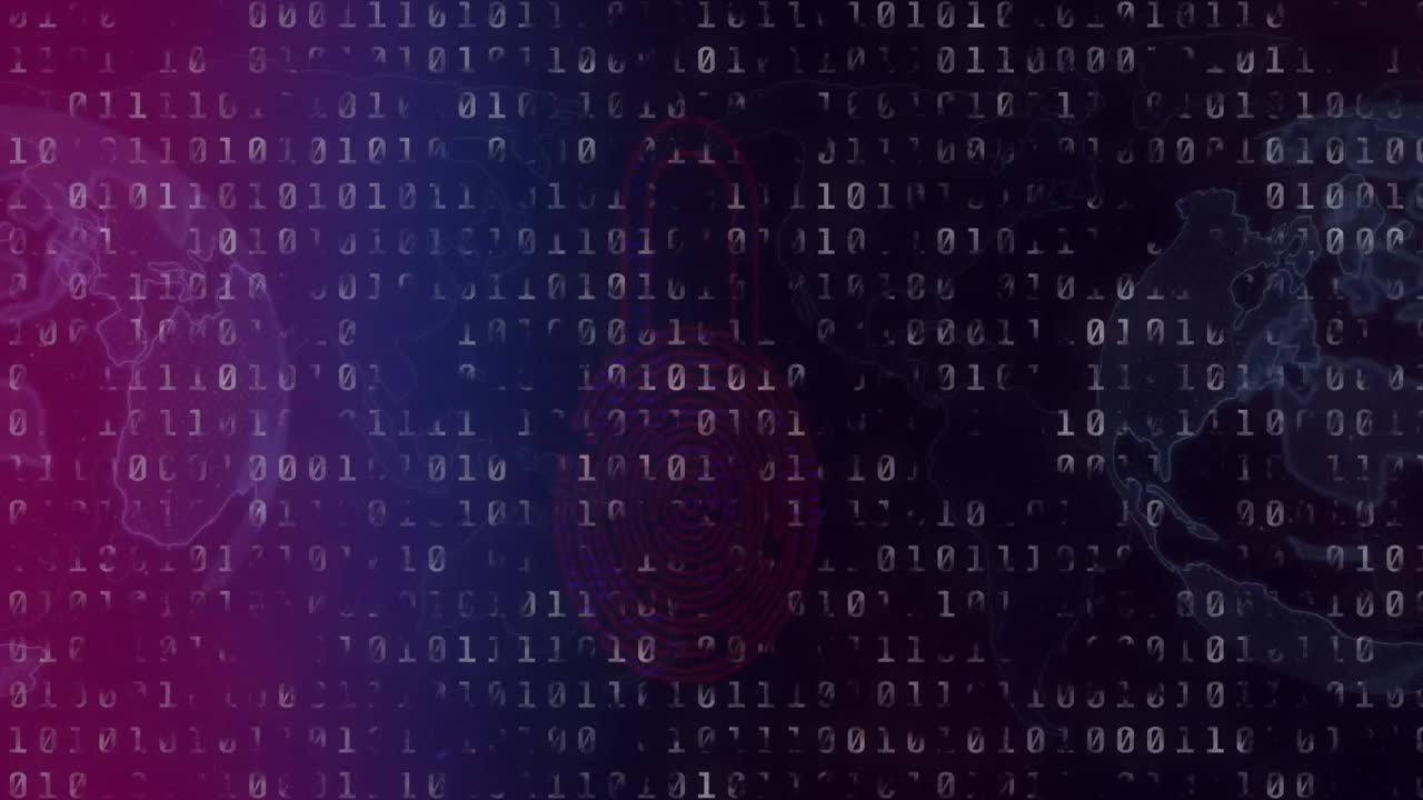 animación del procesamiento de datos digitales sobre un fondo oscuro