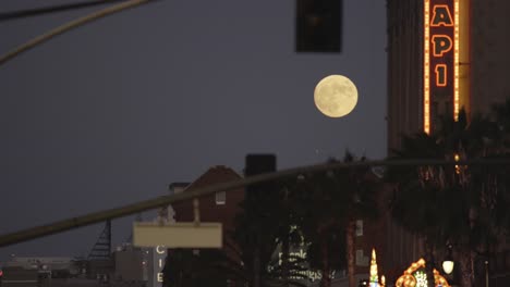 bright full moon at walk of fame hollywood la