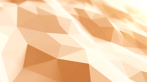 hermosa superficie de poli baja ondulando en animación 3d abstracta con los rayos del sol. fondo sin costuras en 4k, ultra hd.