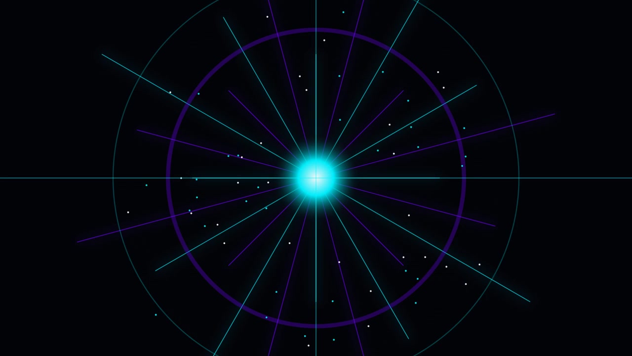 Abstract Glowing Light Burst Animation on Black Background
