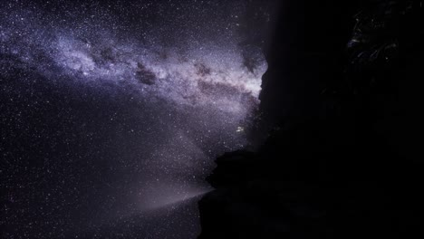 astrophotography star trails over canyon