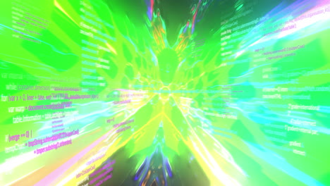 animación de senderos de luz y procesamiento de datos