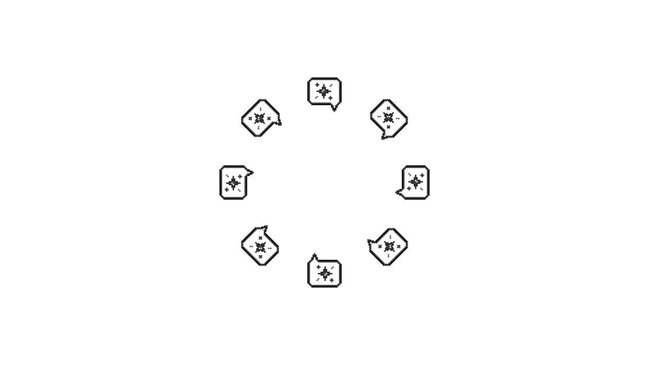 Pixel Art Speech bubble Particle Star Spinning Circle Animated Overlay Transparent 30fps (6)